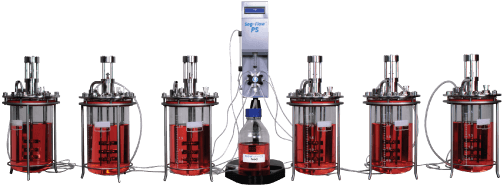 bioprocess feeding control: automatic feeding from 1 stock to up to 6 bioreactors